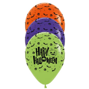Happy Halloween Fashion Assorted Latex Balloons 30cm 12pk