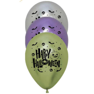 Happy Halloween Reflex Assorted Latex Balloons 30cm 12pk