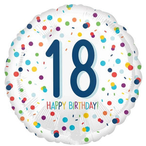 Confetti Birthday 18 Foil Balloon 45cm Each