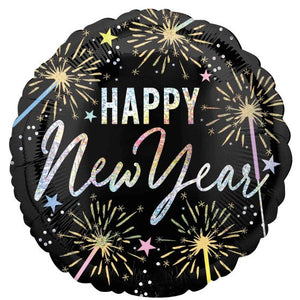 Holographic Festive New Years Sparkle Foil Balloon 45cm Each