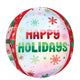Happy Holidays Shimmer Orbz Balloon 38cm x 40cm Each