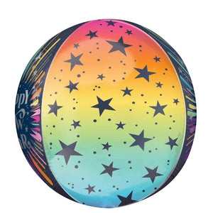 Satin New Years Blast Orbz Balloon 38cm x 40cm Each