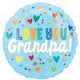 Love You Grandpa Hearts Foil Balloon 45cm Each
