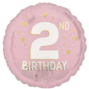 Little Miss 2nd Birthday Foil Balloon 45cm Each