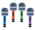Inflatable Microphones Assorted Colours 26.6cm 4pk