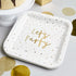 Metallic Mix Up Gold 'Let's Party' NPC Paper Plates 23cm x 23cm 8pk