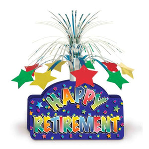 Happy Retirement Centrepiece 33cm x 22cm Each
