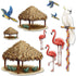 Tiki Hut & Tropical Birds Cutout Props 10pk