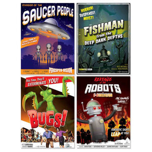 50's B-Movie Drive-In Poster Cutout 39cm 4pk