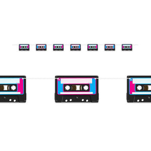 80's Cassette Tape Garland 11cm x 2.13cm Each
