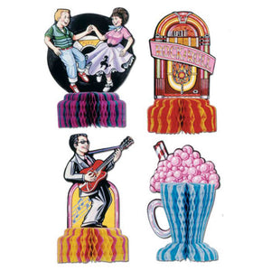 50's Mini Centrepiece 13cm 4pk