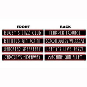 20's Gangster Street Signs Cutouts 10cm x 61cm 4pk
