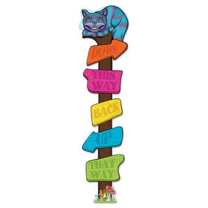 Alice in Wonderland Direction Cutout Sign Post 1.68m