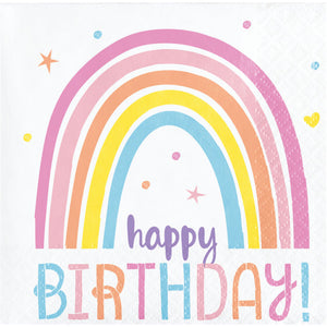 Happy Rainbow Beverage Napkin 12.7cm x 12.7cm 16pk