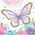 Butterfly Shimmer Beverage Napkins 12.7cm x 12.7cm 16pk