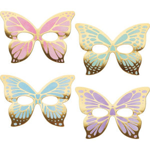 Butterfly Shimmer Paper Masks 12cm x 10cm 8pk