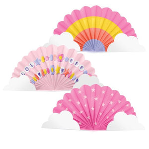 Sweet Dreams Centrepiece Fans 38cm x 16.5cm 3pk