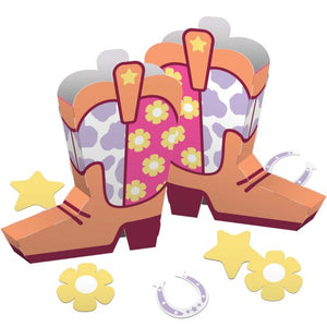 Boots and Bows 3D Centrepiece5.25cm x 24cm x 19.8cm 2pk
