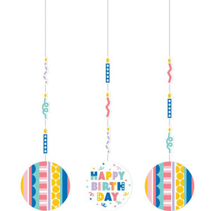 Party Patterns Hanging Cutouts 81cm 3pk