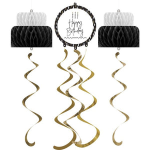Golden Wishes Hanging Decorations 3pk