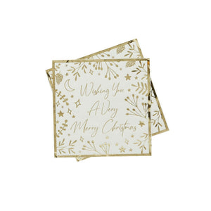 Festive Folklore Additions Gold Lunch Napkins 16pk
