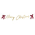 Santa Baby Gold 'Merry Christmas' Card Banner With Velvet Bows 2m Each