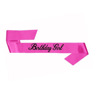 Badges, Sash & Rosettes Pink Birthday Girl Sash 76cm Each
