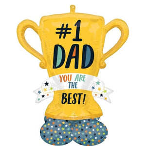 Balloon - Airwalkers & Bouquets Best Dad Trophy AirLoonz Balloon 96cm x 109cm Each