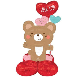 Balloon - Airwalkers & Bouquets Junior Love You Bear Hug AirLoonz Balloon 88cm Each