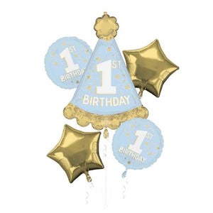 Balloon - Airwalkers & Bouquets Little Mister One-derful Balloon Bouquet 5pk