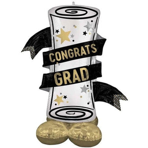 Balloon - Airwalkers & Bouquets Satin Grad Diploma AirLoonz Balloon 106cm x 139cm Each