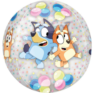Balloon - Bubble, Orbz & Cubez Bluey and Bingo Clear Orbz Balloon 40cm Each