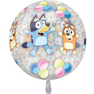 Balloon - Bubble, Orbz & Cubez Bluey and Bingo Clear Orbz Balloon 40cm Each