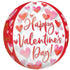 Happy Valentine's Day Watercolour Orbz Balloon 38cm x 40cm Each