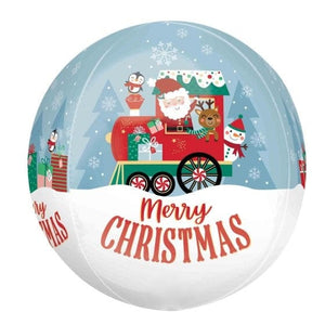 Balloon - Bubble, Orbz & Cubez North Pole Express Orbz Balloon 38cm x 40cm Each