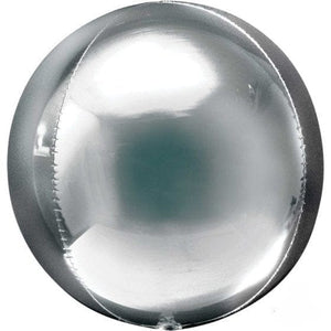 Balloon - Bubble, Orbz & Cubez Silver Orbz Balloon 38cm x 40cm Each