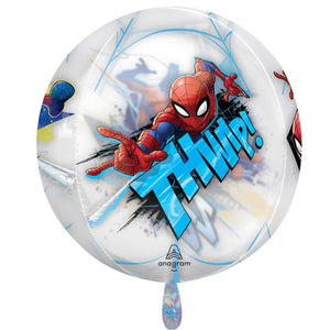 Balloon - Bubble, Orbz & Cubez Spiderman Clear Orbz Balloon 38cm x 40cm Each