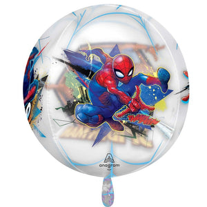 Balloon - Bubble, Orbz & Cubez Spiderman Clear Orbz Balloon 38cm x 40cm Each