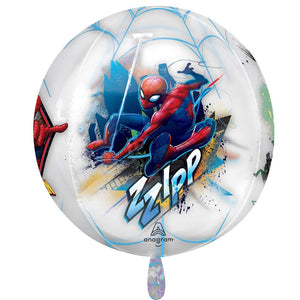 Balloon - Bubble, Orbz & Cubez Spiderman Clear Orbz Balloon 38cm x 40cm Each