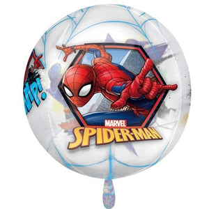 Balloon - Bubble, Orbz & Cubez Spiderman Clear Orbz Balloon 38cm x 40cm Each