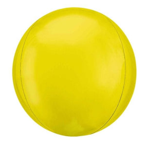 Balloon - Bubble, Orbz & Cubez Vibrant Yellow Orbz Balloon 40cm Each