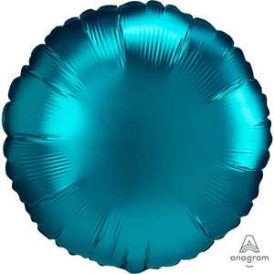 Balloon - Foil Aqua Circle Satin Luxe Foil Balloon 45cm Each