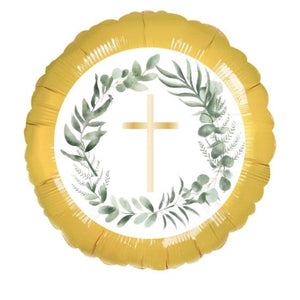Balloon - Foil Botanical Celebration Cross Foil Balloon 45cm Each