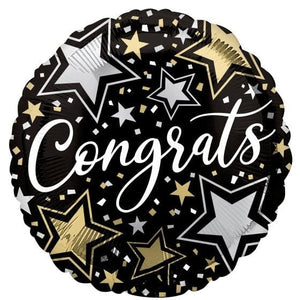 Balloon - Foil Congrats Stars Foil Balloon 45cm Each