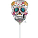 Balloon - Foil Day of the Dead Sugar Skull Mini Shape Foil Balloon Each