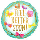 Balloon - Foil Feel Better Soon Teal & Gold Foil Balloon 45cm Each