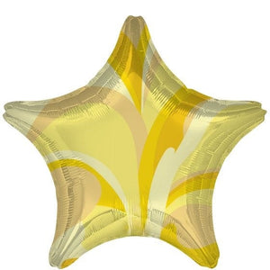 Balloon - Foil Gold Macro Marble Star Foil Balloon 45cm Each