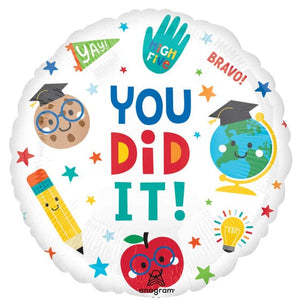 Balloon - Foil Graduation Fun You Did It Foil Balloon 45cm Each