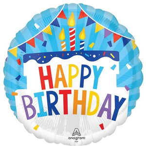 Balloon - Foil Happy Birthday Cake Foil Balloon 45cm Each