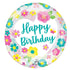 Happy Birthday Flowers Printed Clearz Stretchy Balloon 45cm Each